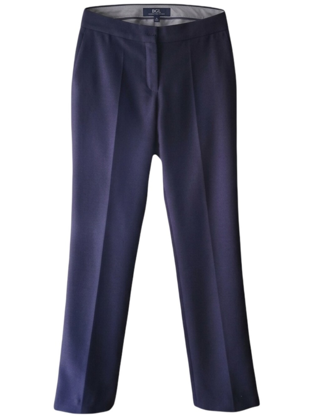 BGL Belong Genteel Light Navy Tailored Trousers Wide Straight Leg Pants 6 EUC